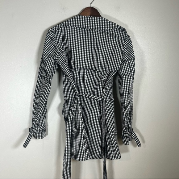 Ralph Lauren Black and White Gingham Checkered Trench Coat - Picture 3 of 3